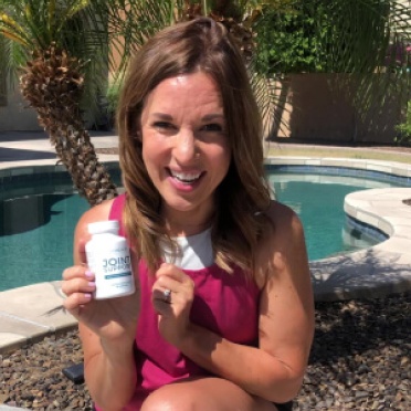 influencer with a bottle