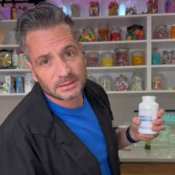 influencer with a bottle