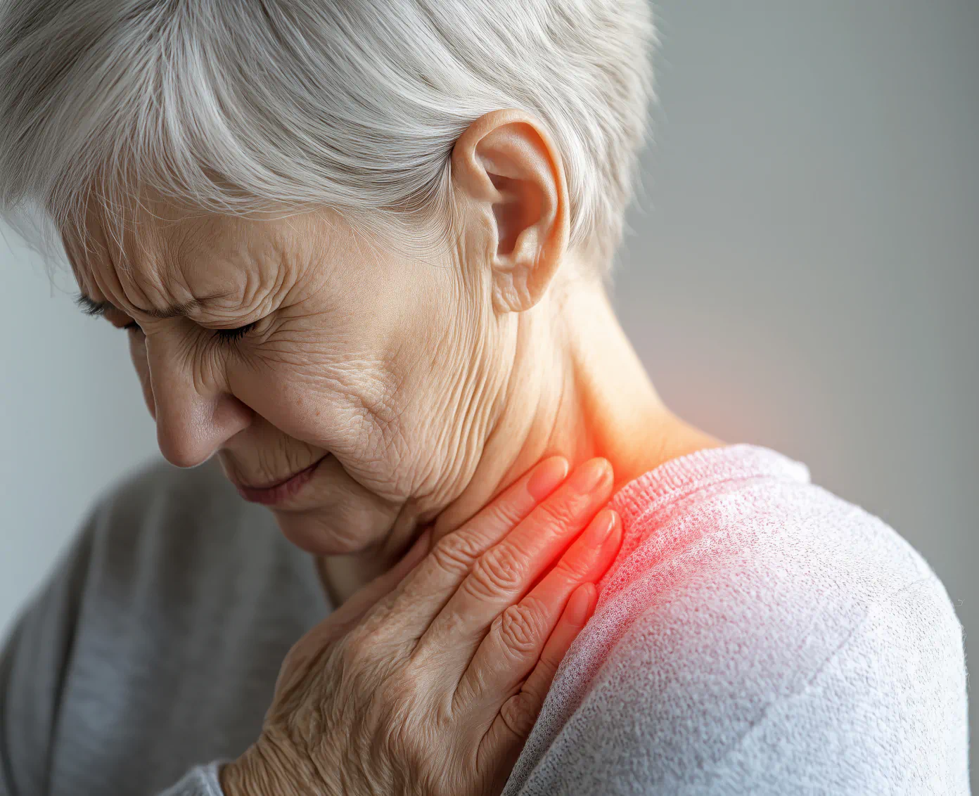 woman with painful thyroid