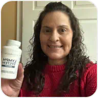 Customer photo holding product bottle