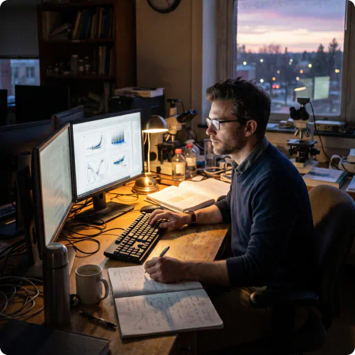Man sitting at the computer